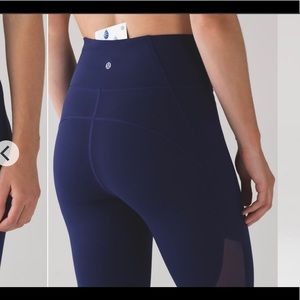 RARE blue mesh full length lululemon leggings